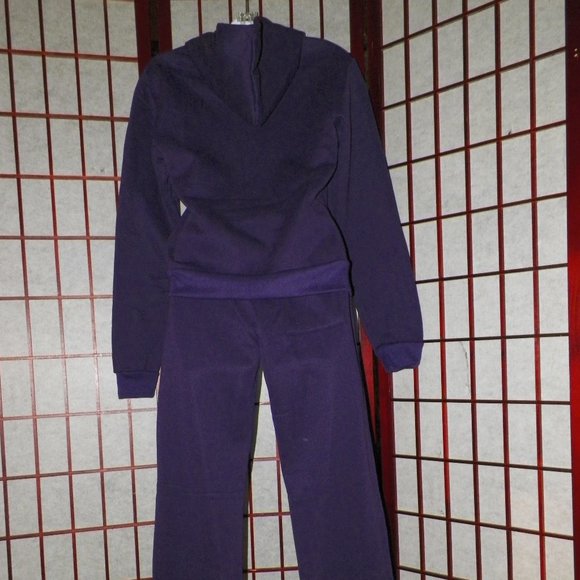 Swalosky Jrs 2PC Purple Jog Set Flare Pants Zip Up Hoodie - Picture 5 of 13
